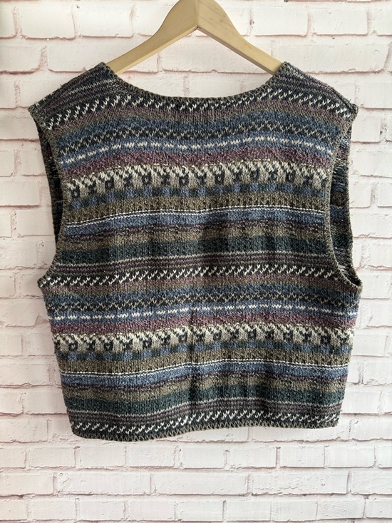 ALPS Vintage Multicolor Knit Vest Sweater - Picture 2 of 5